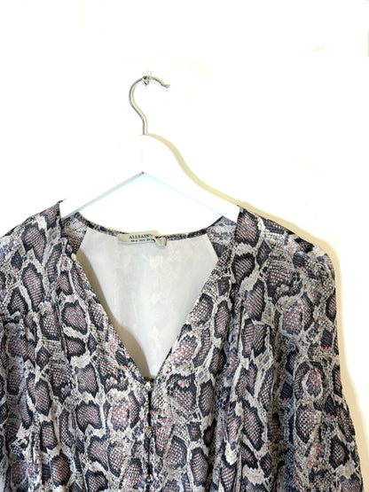 All Saints Snake Print Jumpsuit UK 4
