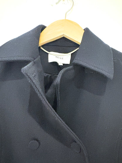 Reiss Navy Double Breasted Coat UK 4