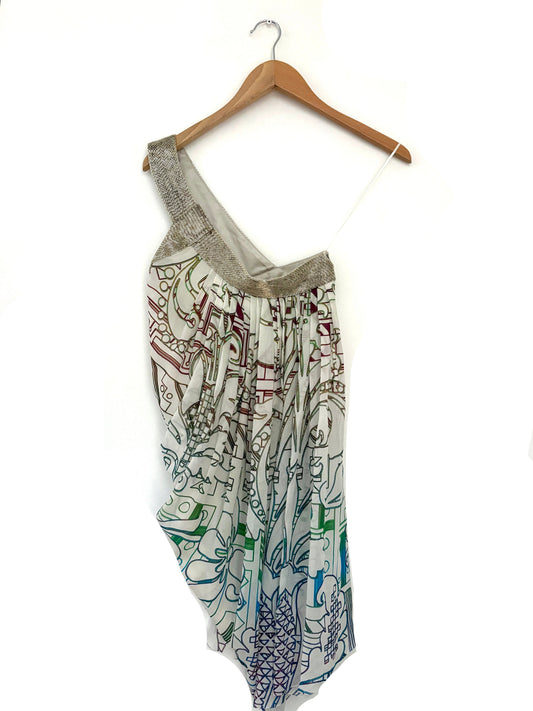 Matthew Williamson Printed One shoulder dress