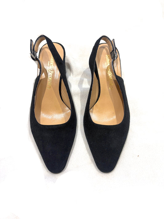 Russell & Bromley Black Suede Slingbacks UK 3