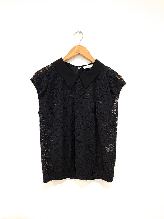Sandro Black Lace Top
