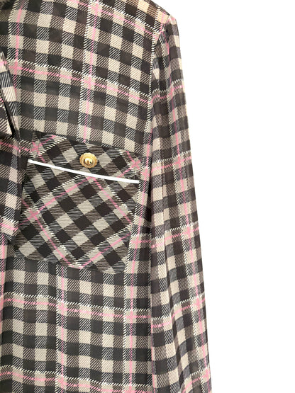 Self-Portrait Brown Check Chiffon Midi Dress UK 12 – My Circular Wardrobe