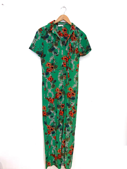 Sandro Floral Green Jumpsuit