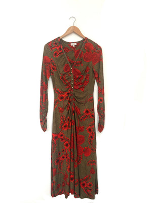 Jigsaw Ruched Floral Dress S