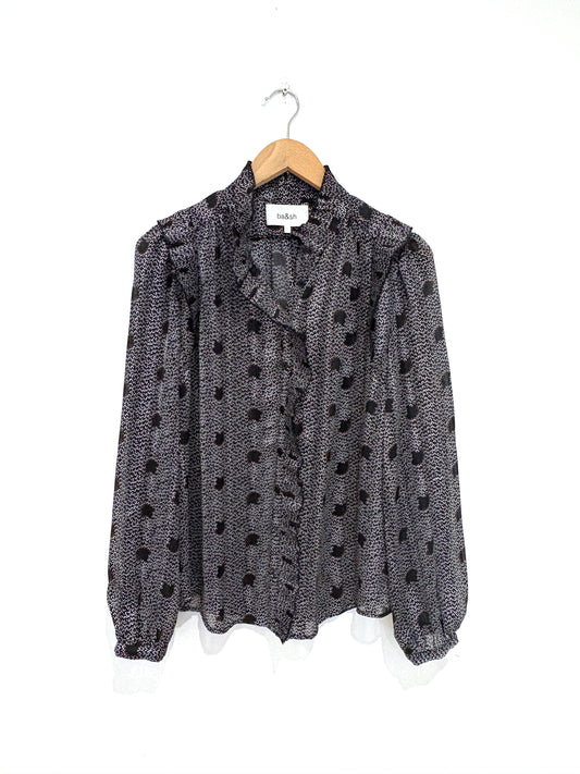 Ba&sh Ruffle Print Blouse