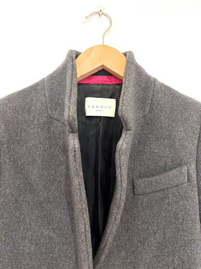 Sandro Grey Wool Coat UK 8