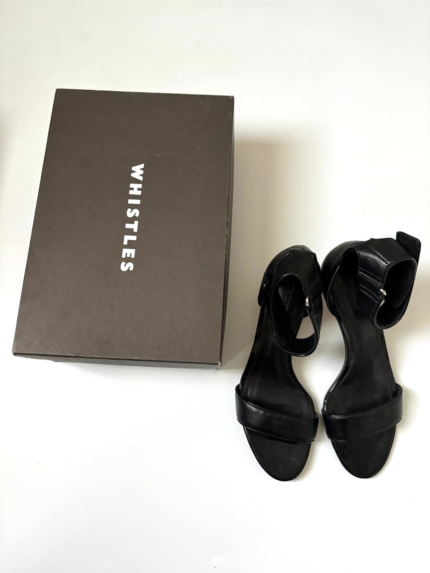 Whistles Black Leather Strappy Sandals