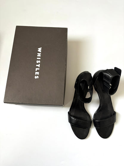 Whistles Black Leather Strappy Sandals