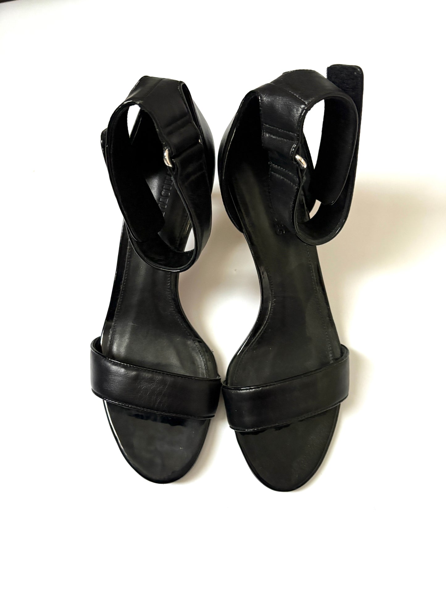 Whistles Black Leather Strappy Sandals UK 5