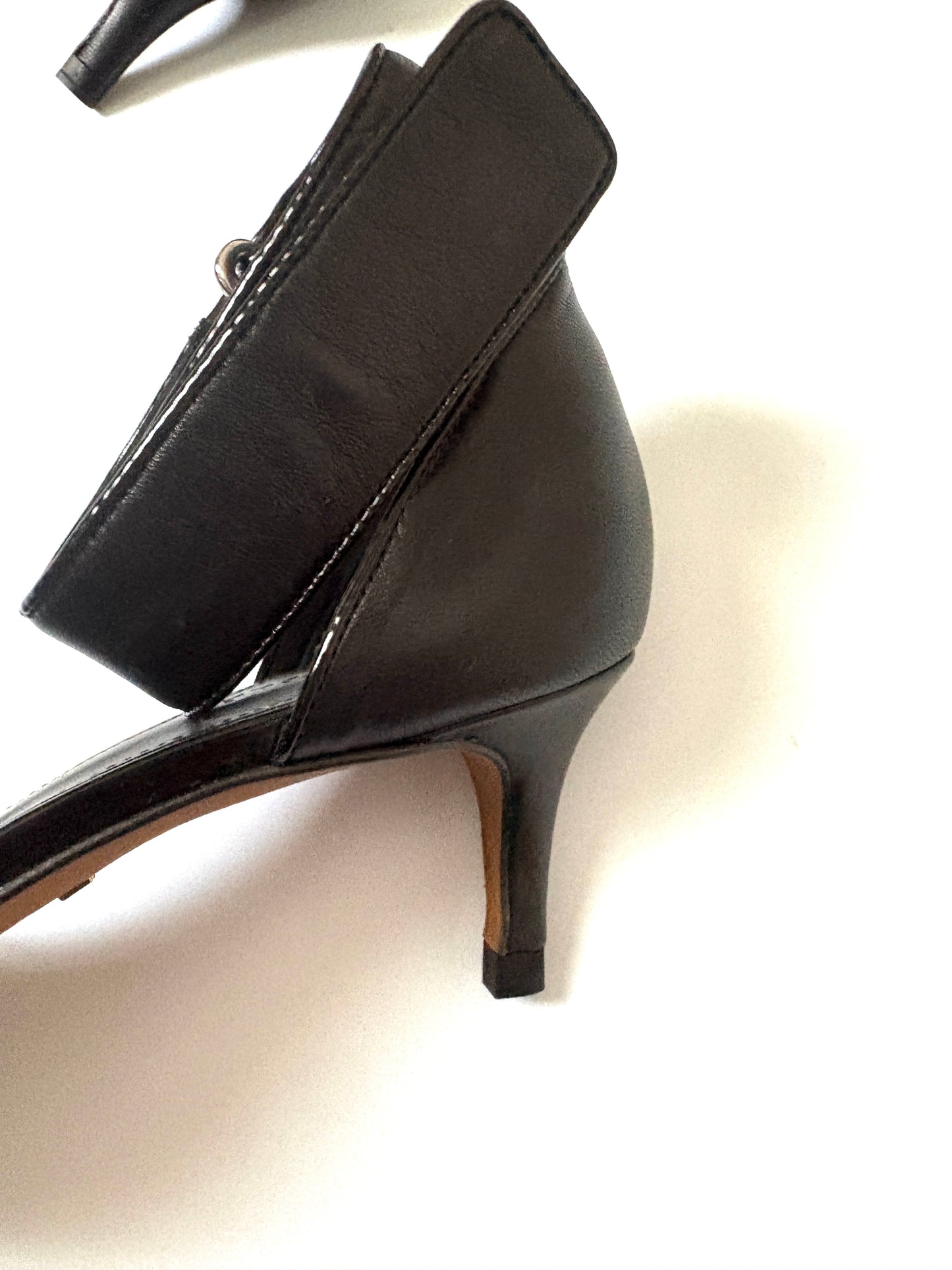 Whistles Black Leather Strappy Sandals UK 5