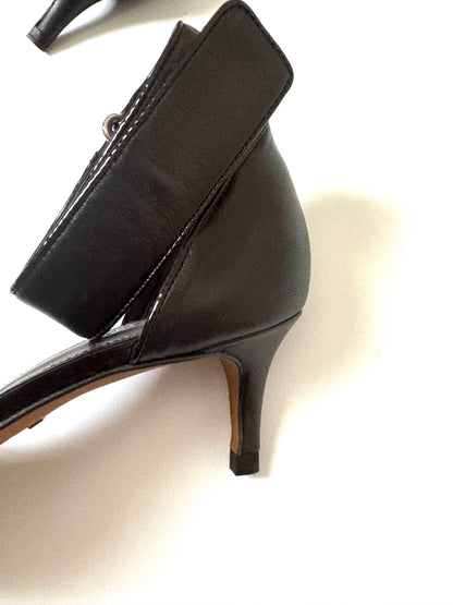 Whistles Black Leather Strappy Sandals UK 5