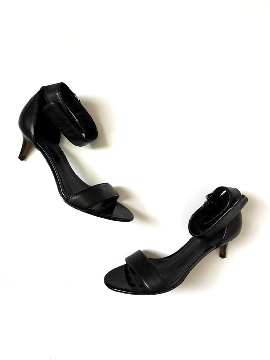 Whistles Black Leather Strappy Sandals UK 5