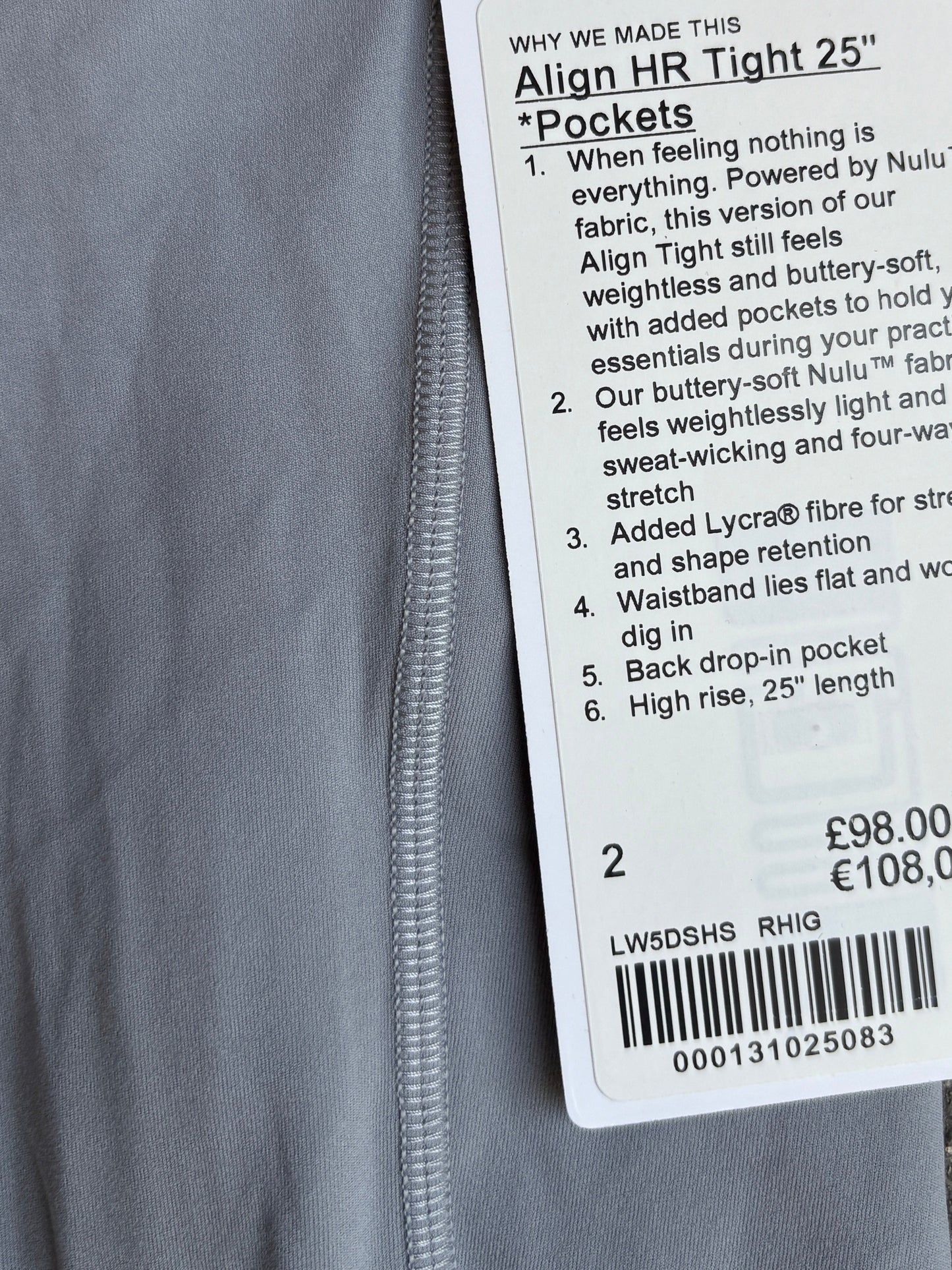 Lululemon Align HR Tight 25" UK 6