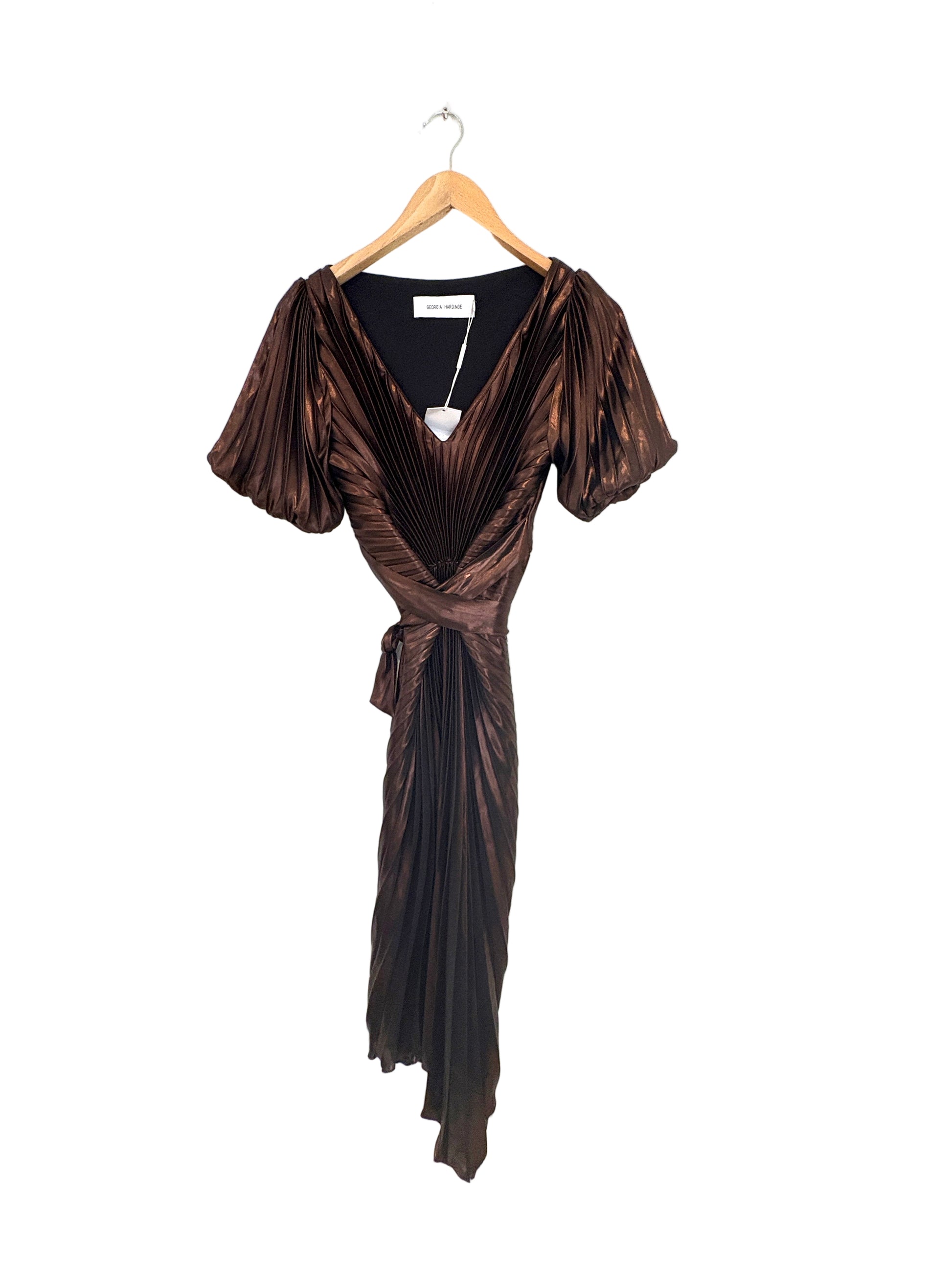 Georgia Hardinge Bronze Pleat Dress