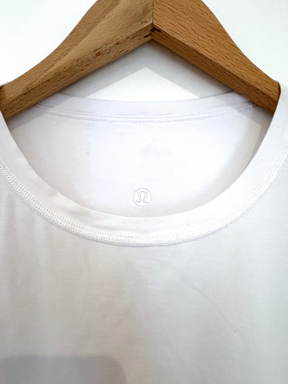 Lululemon White Cropped Sports Tee S