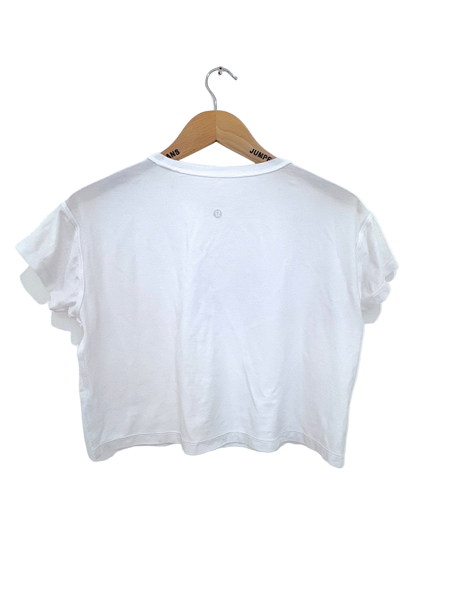 Lululemon White Cropped Sports Tee S