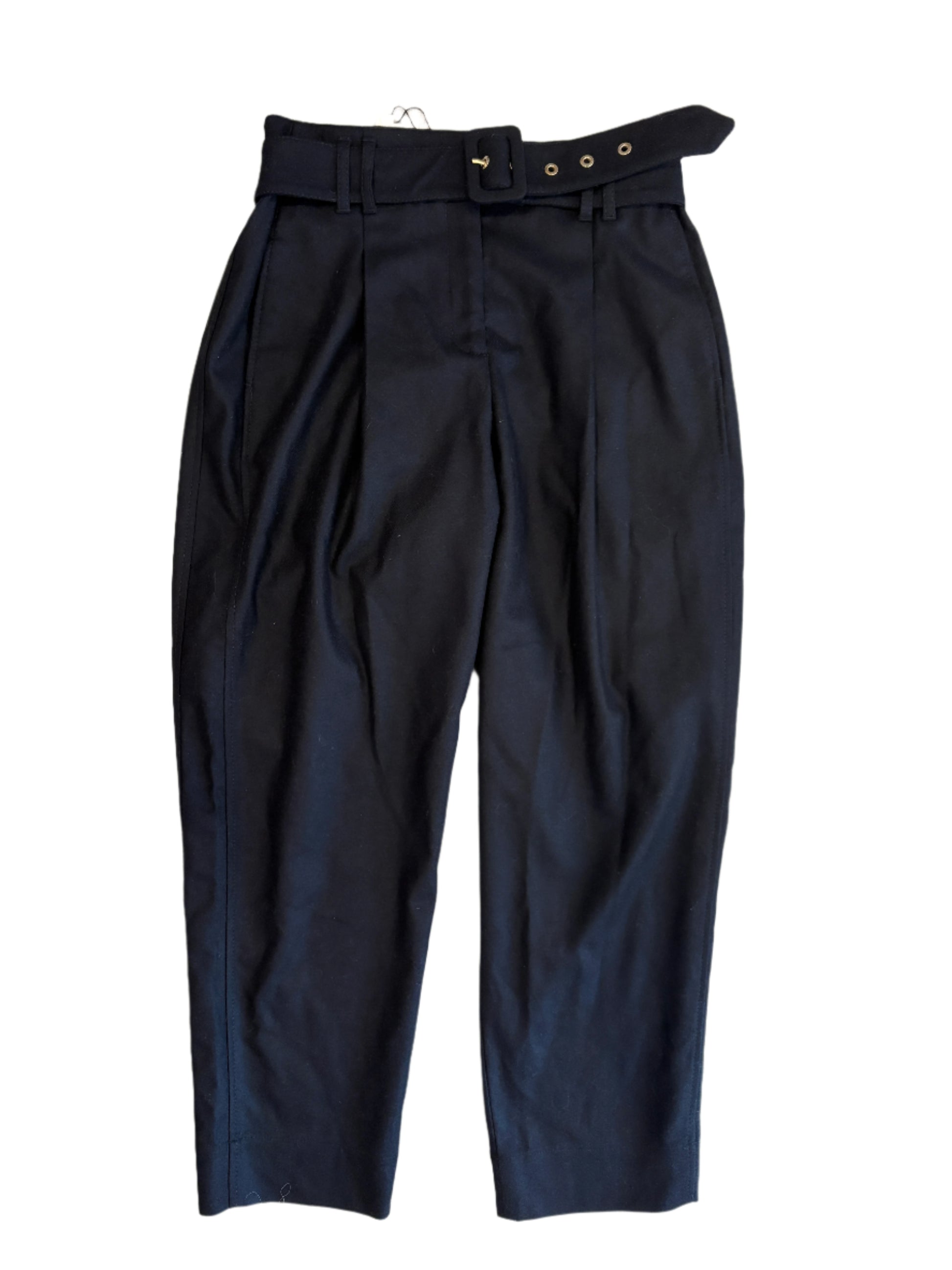 Me+Em Navy Wool Tapered Trousers