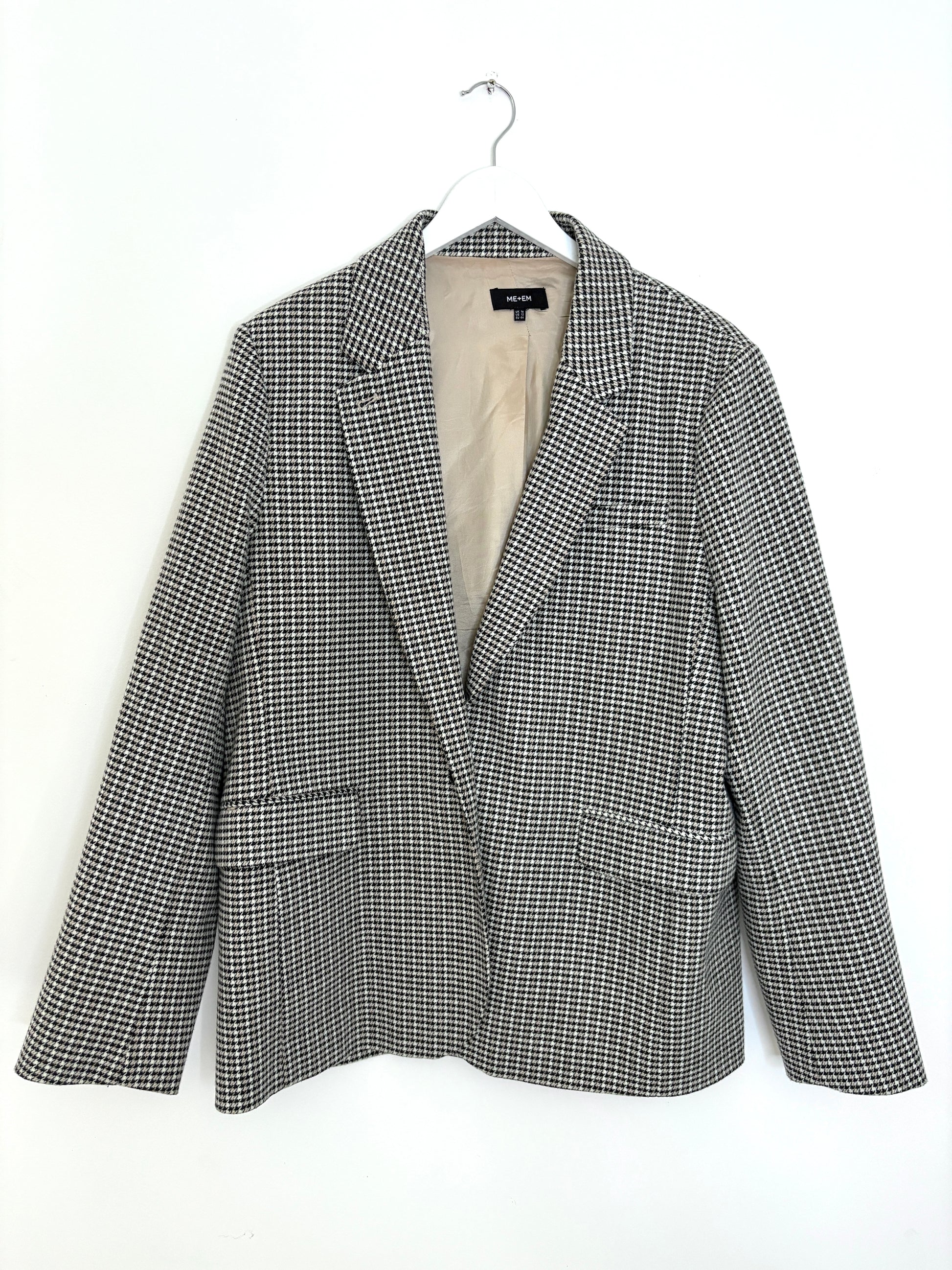 Me+Em Wool Houndstooth Blazer