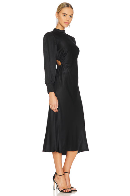 Rails Black Silky Cut Out Dress XS