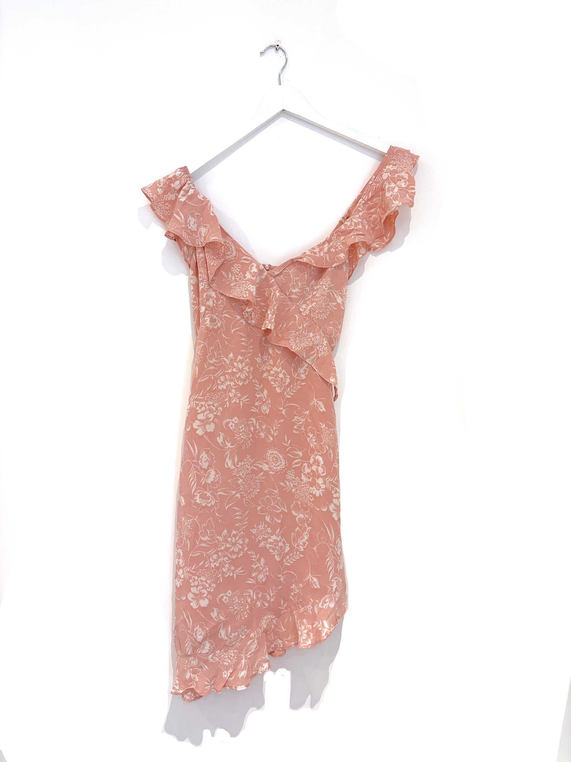 Reformation Pink Ruffle Dress