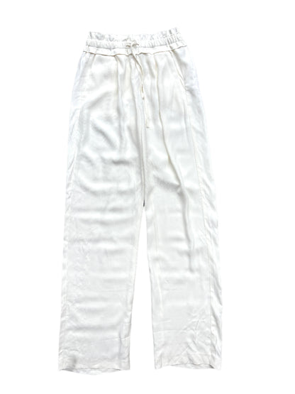 Reiss Crepe White Wide Leg Trousers