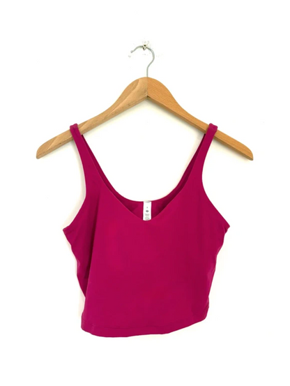 Lululemon Pink Cropped Sports Top UK 12