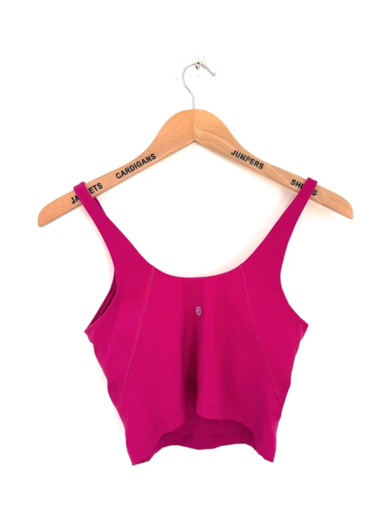 Lululemon Pink Cropped Sports Top UK 12