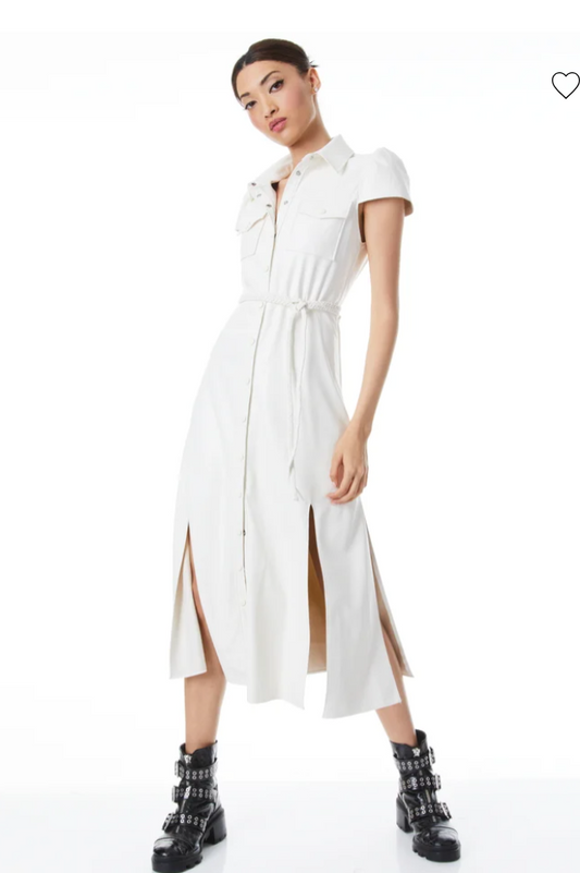 Alice + Olivia Vegan Leather Midi Dress UK 8
