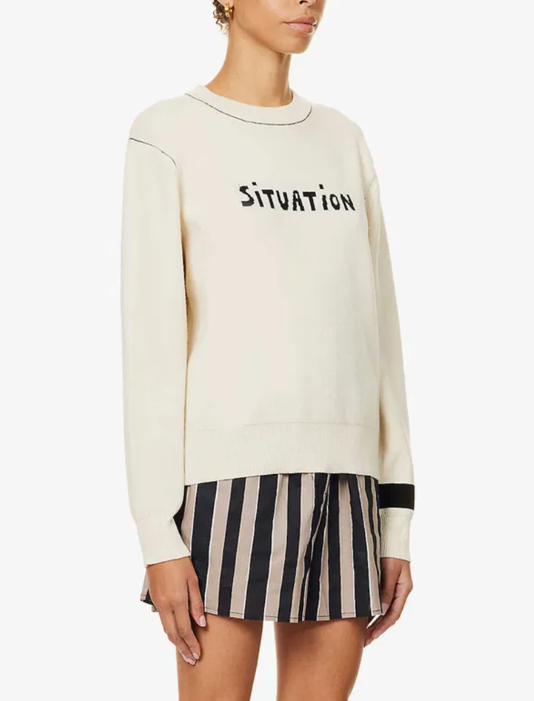 Bella Freud Situation Wool And Cotton Blend Jumper M
