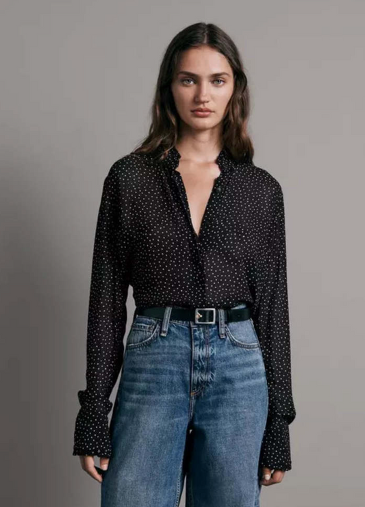 Rag & Bone Farren Polka Dot Shirt M