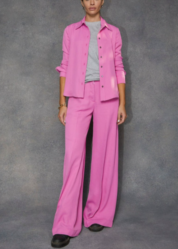 New With Tags Serena Bute Candy Pink Wide Leg Trousers UK 14