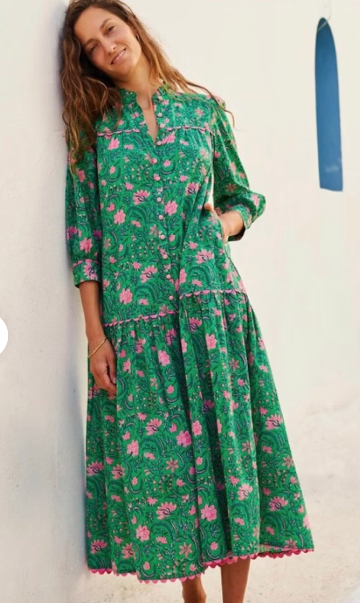 Pink City Prints Forest Rose Margot Dress M