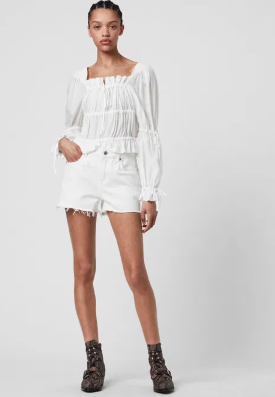All Saints Kimi Silk Blend Top UK 8