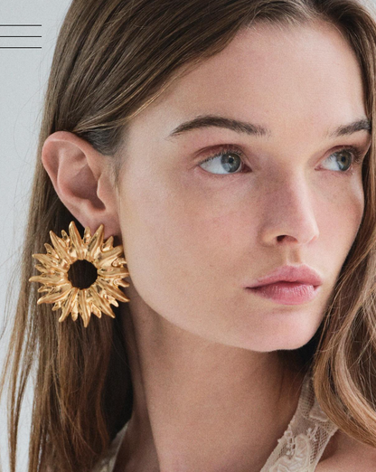 Zara Large Metal Sun Earrings