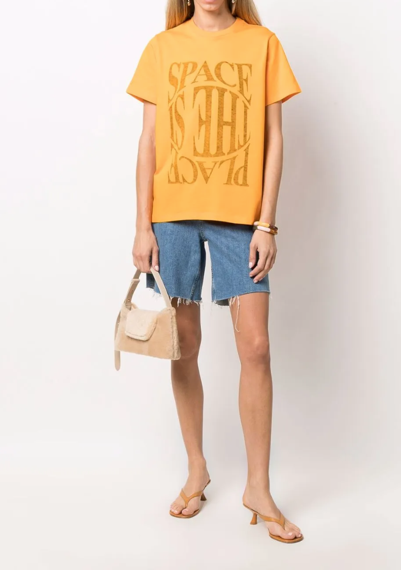 Ganni Space is the Place Slogan Tee XS