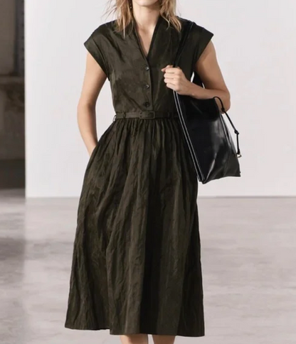 Zara Khaki Shirt Dress S