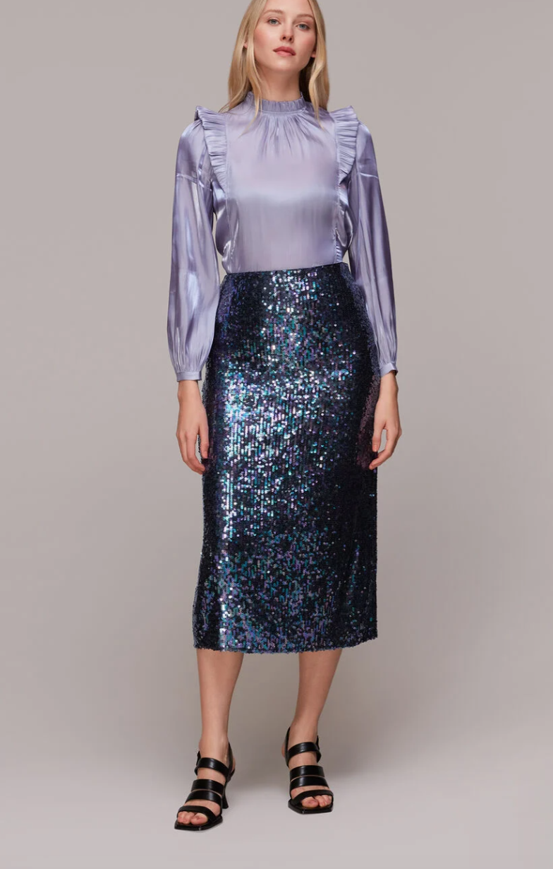 New With Tags Whistles Sally Sequin Straight Skirt UK 12