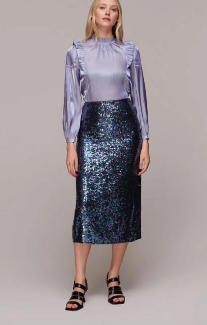 New With Tags Whistles Sally Sequin Straight Skirt UK 12