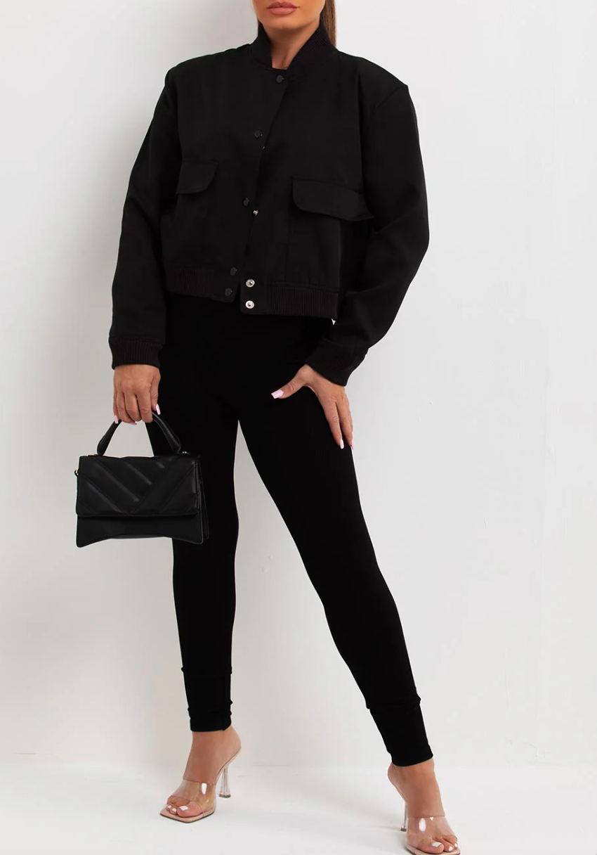 New With Tags Zara Cropped Bomber Jacket S