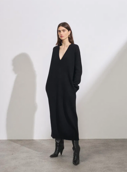 RAEY Cashmere-blend Deep V-neck Dress XXS