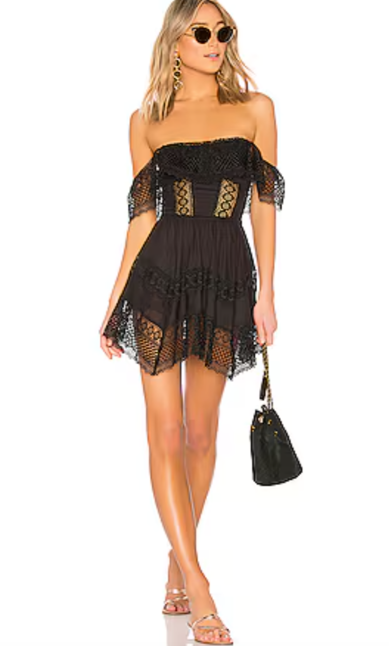 Charo Ruiz Short Black Vaiana Dress S