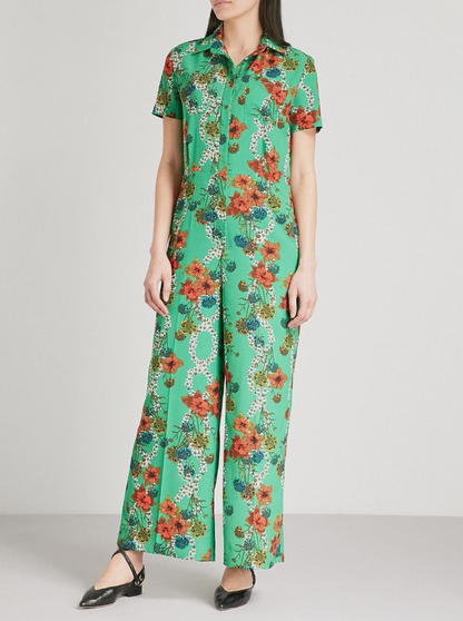 Sandro Floral Print Jumpsuit UK 10