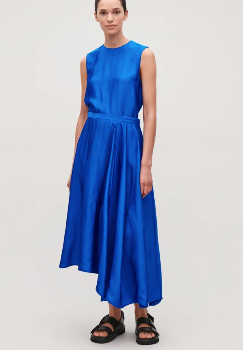 COS Topstitched Asymmetric Skirt UK 10