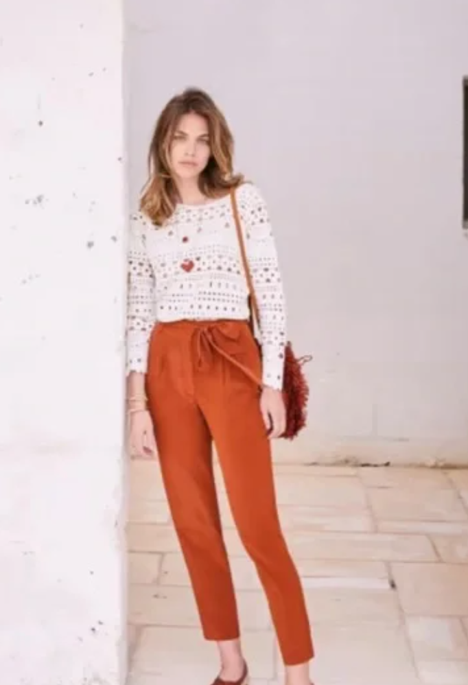 Sézane Silk Theodore Trousers UK 10