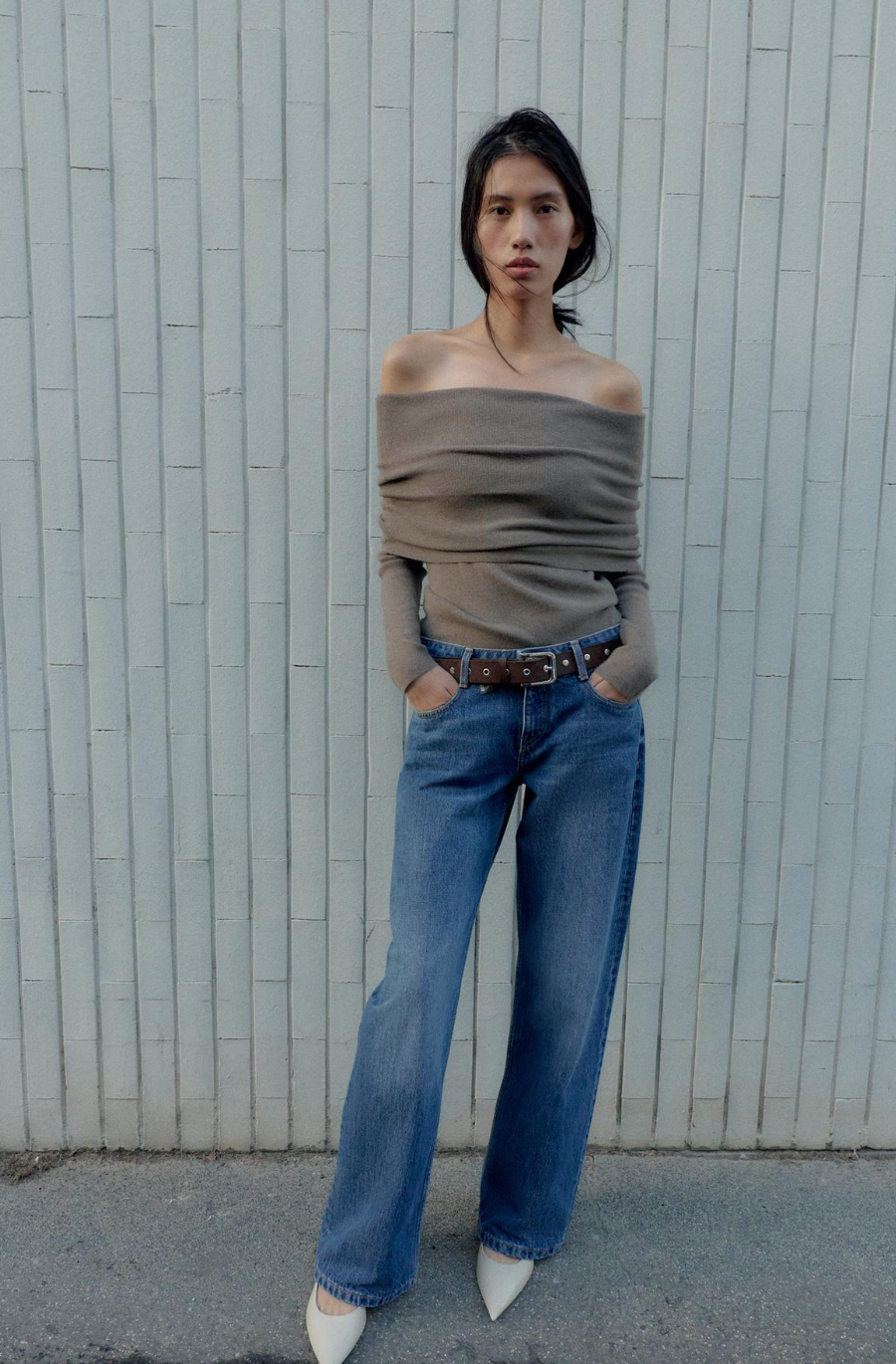 New With Tags Zara Gathered Strapless Knit Top S