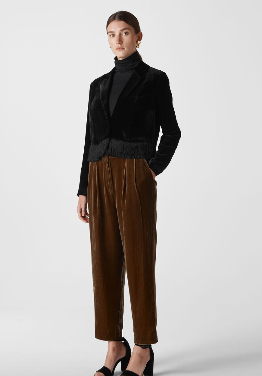 Whistles Velvet Tassle Jacket UK 10