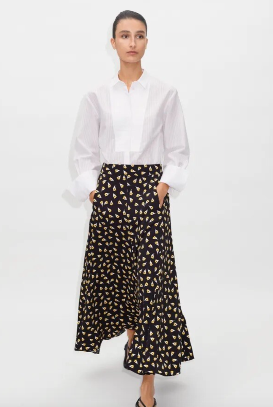 Me+Em Flower Bud Print Flared Skirt UK 10