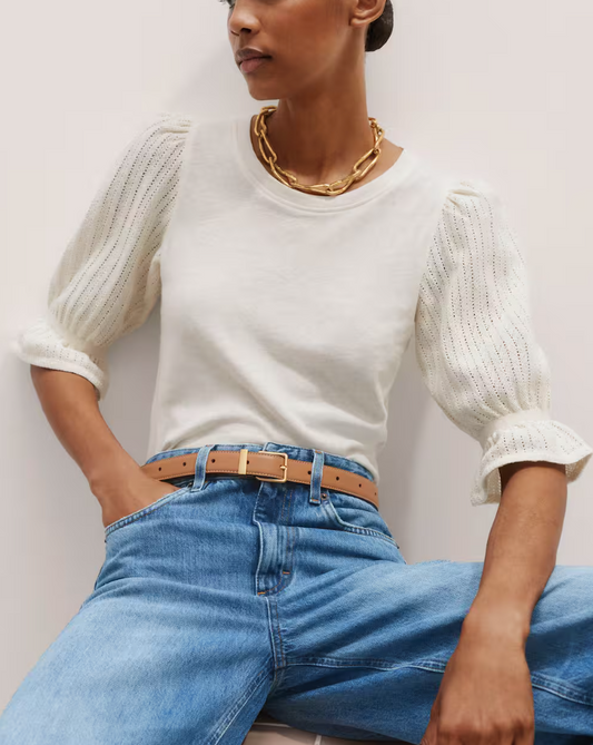 New with Tags Me+Em Pointelle Top UK 4