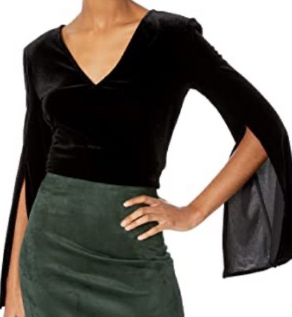 Bailey 44 Open Sleeve Velvet Top S