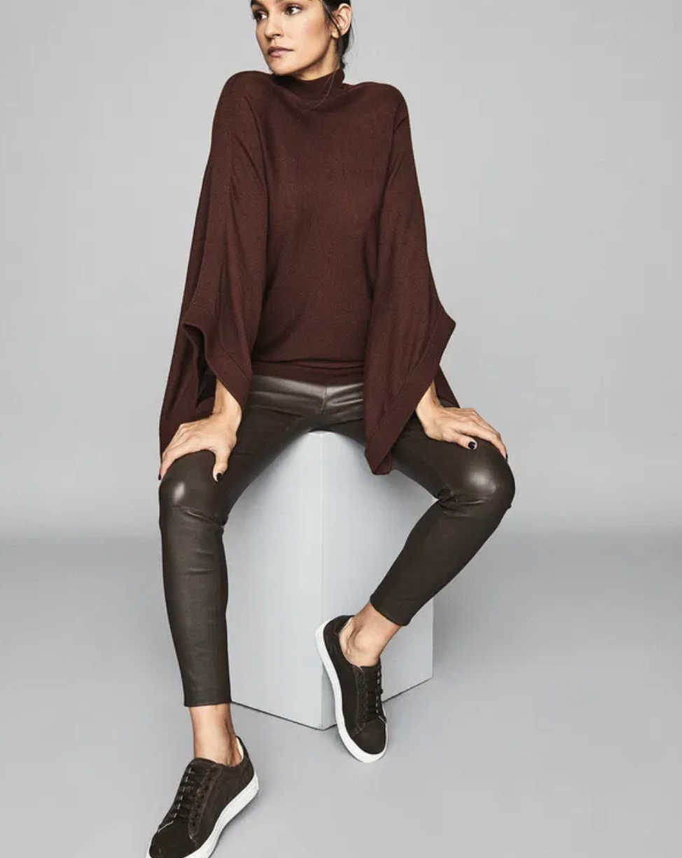 Reiss Brown Wool Roll-neck Knit M